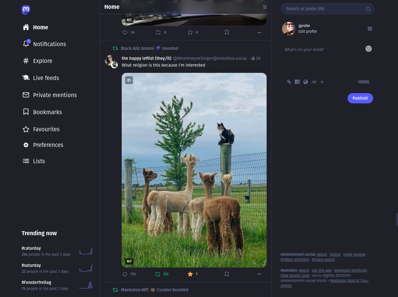 Metrics shown on home feed